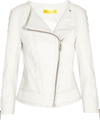 Catherine Malandrino Embellished Leather Biker Jacket - Lyst