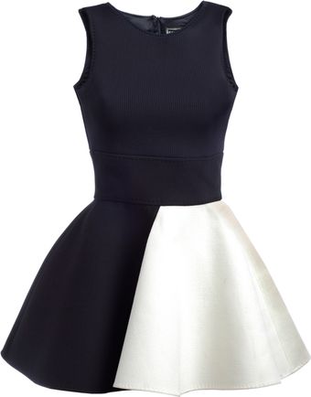 Fausto Puglisi Twotone Wool Crepe Scuba Doll Dress - Lyst