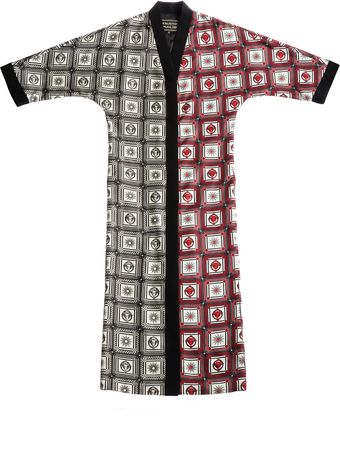 Fausto Puglisi Twotone Printed Twill Long Coat - Lyst