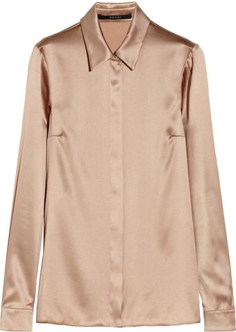 Gucci Stretch Silksatin Shirt - Lyst