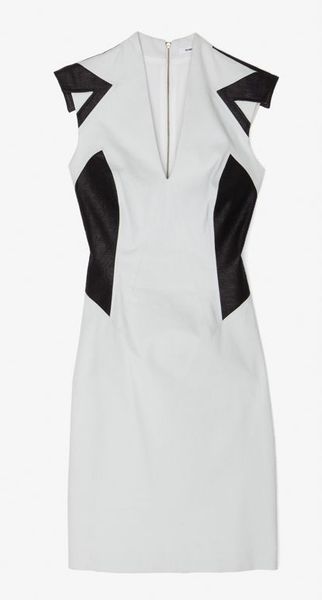 Helmut Lang Pixel Paneled Linen Dress - Lyst