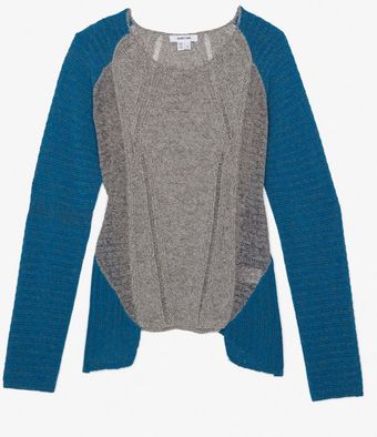 Helmut Lang Two Tone Melange Sweater - Lyst