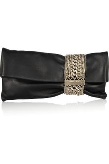 Jimmy Choo Chandra Chainembellished Leather Clutch - Lyst