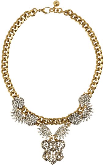 Lulu Frost Sunburst Drape Swarovski Crystal Necklace - Lyst
