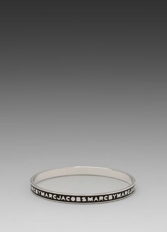 Marc By Marc Jacobs Classic Marc Skinny Logo Bangle in Black - Lyst