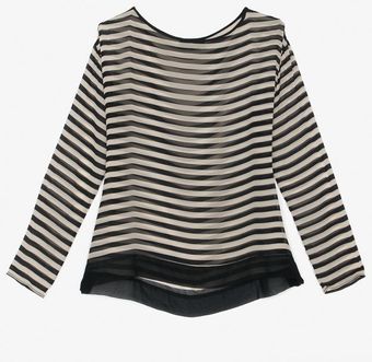 Nili Lotan Exclusive Silk Stripe Boyfriend Tee - Lyst