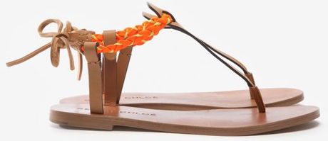 See By ChloÃ© Braided Neon Thong Strap Sandal in Orange (orange-) | Lyst