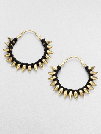 A.L.C. Thread Wrapped Spiked Hoop Earrings - Lyst