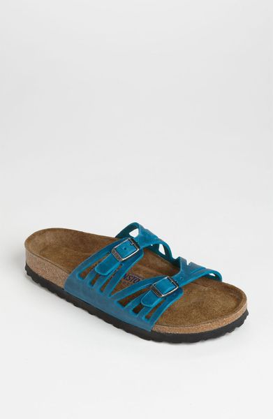 Birkenstock Granada Soft Footbed Oiled Leather Sandal in Blue (biscay ...