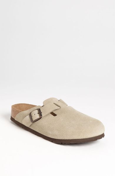 Birkenstock Boston Soft Footbed Suede Clog Women in Gray (taupe suede)