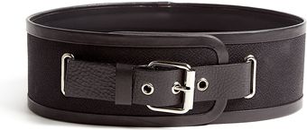 Carven Panama Woven Straw and Leather Wide Belt - Lyst