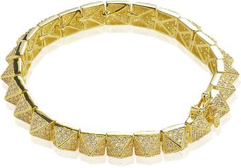Eddie Borgo Crystal Pave Pyramid Bracelet - Lyst
