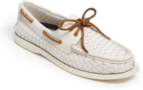 sperry woven leather women's