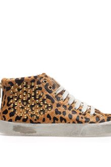Zara Leopard Print Sneakers with Studs - Lyst