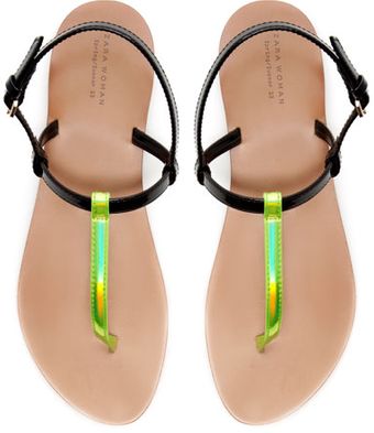 Zara Strappy Thong Sandal - Lyst