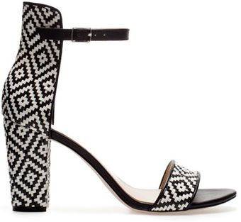 Zara Wideheel Sandal with Ankle Strap - Lyst