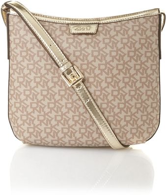 DKNY Coated Logo Metallic Small Crossbody Bag - Lyst