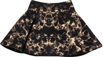 Josh Goot Gold Marble Jacquard Black Panel Flare Mini Skirt - Lyst