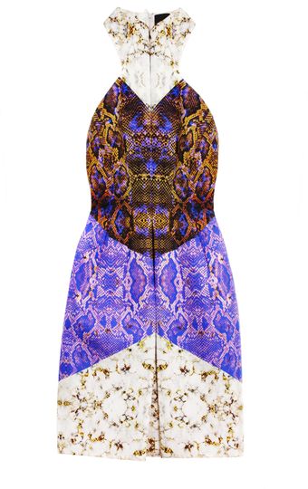 Josh Goot Snake Gold and Purple Sculpt Racer Back Dress - Lyst
