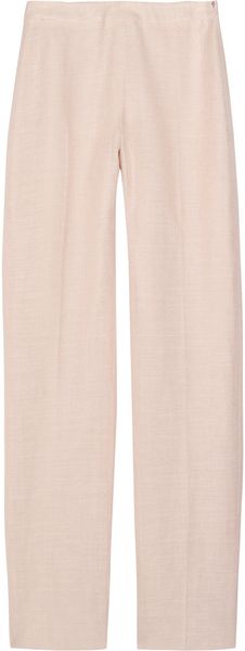 Oscar de la Renta High Waisted Silk and Linenblend Pants - Lyst
