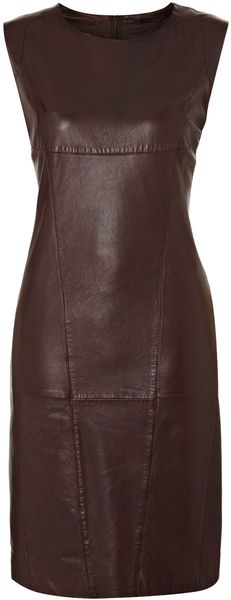 Weekend By Maxmara Vallo Short Sleeve Leather Dress - Lyst