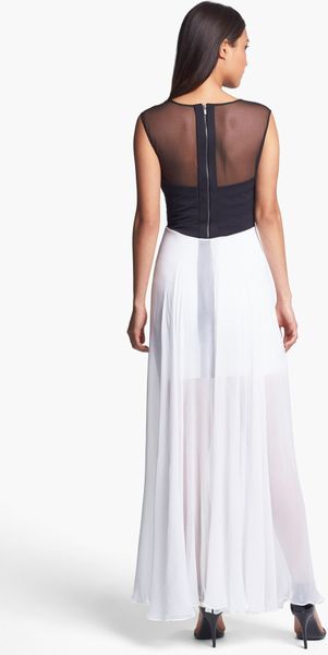 sheer overlay gown