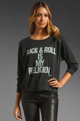 Haute Hippie Rock and Roll Sweatshirt in Charcoal