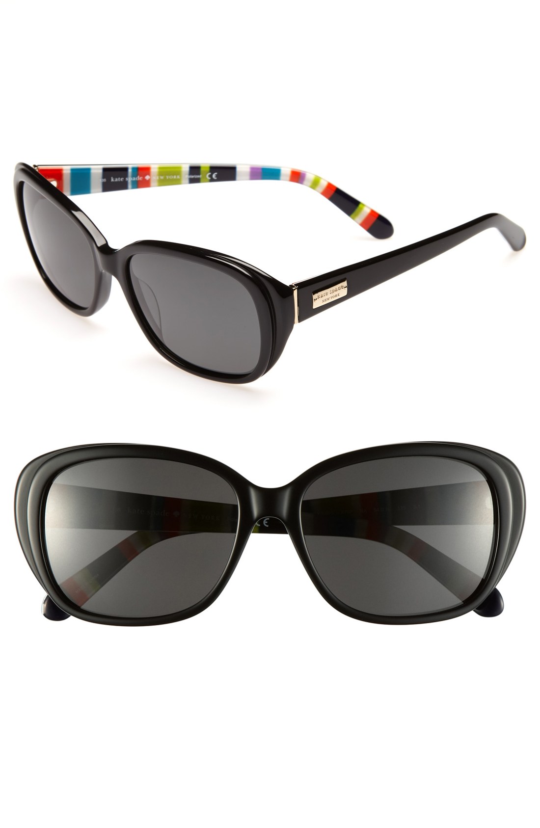 Kate Spade Hilde 54mm Polarized Sunglasses in Multicolor (black stripe