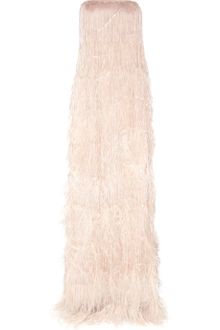 Oscar de la Renta Feathered Silk Chiffon Gown - Lyst