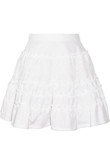 RED Valentino Appliquéd Cotton Mini Skirt - Lyst