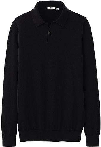 Uniqlo Cotton Cashmere Polo Sweater - Lyst