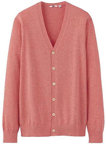 Uniqlo Cotton Cashmere V-Neck Cardigan - Lyst