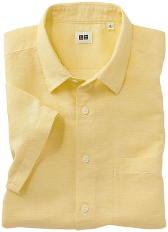 Uniqlo Linen Cotton Short Sleeve Shirt - Lyst