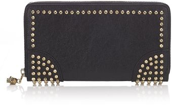 Alexander McQueen Skull Zip Studded Wallet - Lyst