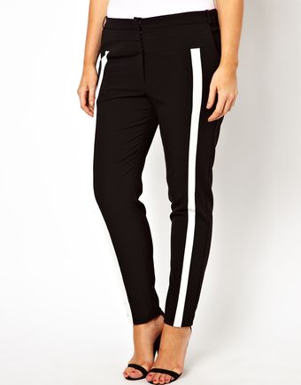 Asos Curve Trousers in Monochrome - Lyst