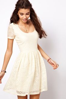 Asos Skater Dress in Aztec Lace - Lyst