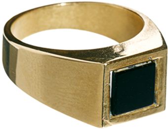 Asos Skool Ov Jenius By Lovebullets Onyx Stone Ring Exclusive To - Lyst