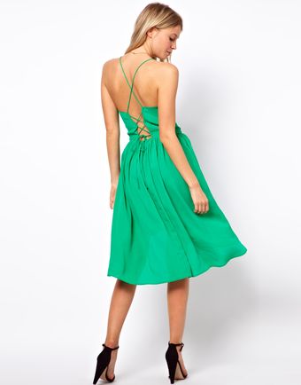 Asos Tie Back Crepe Sundress - Lyst