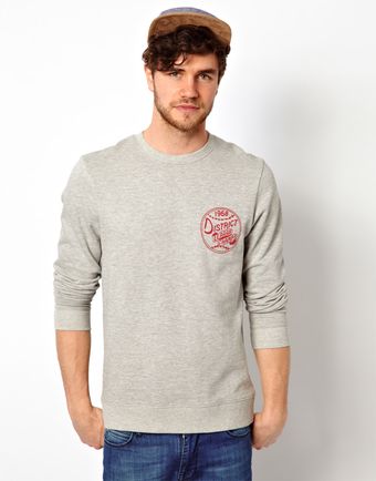 Asos Sweatshirt with Badge and Back Print - Lyst