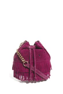 Asos Leather Duffle with Paisley Cutout and Fringing - Lyst