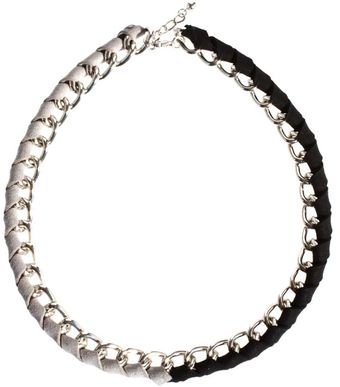 Asos Necklace with Fabric Insert - Lyst