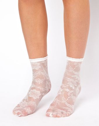 Asos Lace Ankle Socks - Lyst