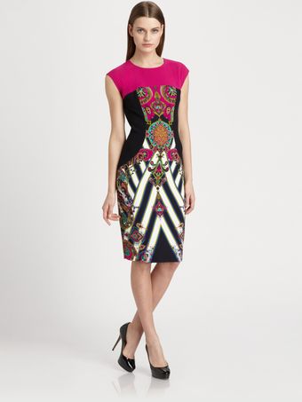 Etro Printed Stretch Cady Dress - Lyst