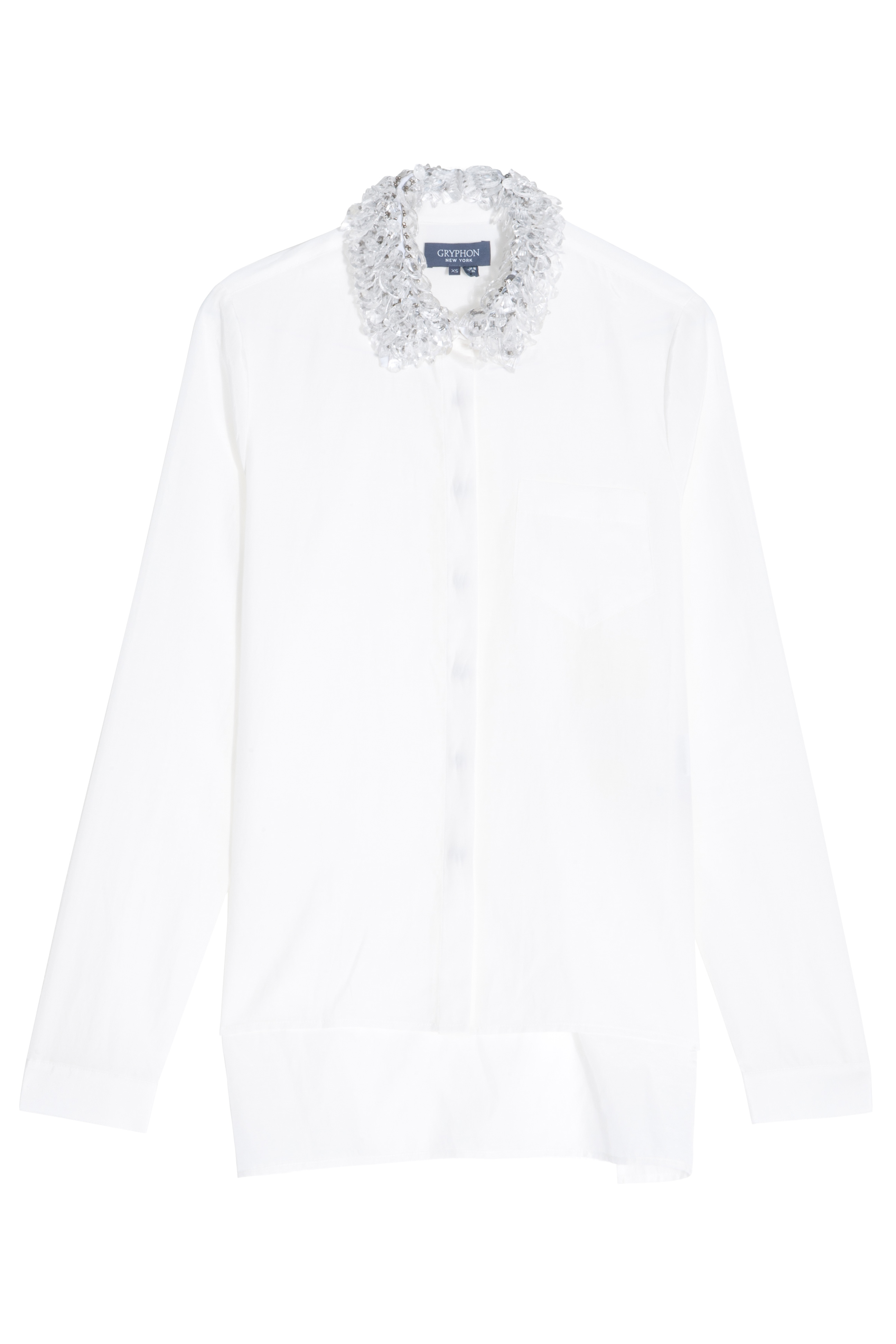Gryphon Embroidered Collar Shirt in White Lyst
