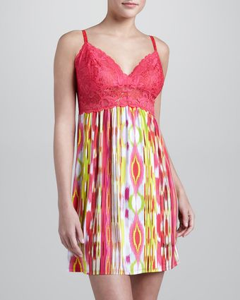 Josie Lacetop Printed Chemise - Lyst