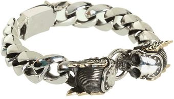 King Baby Studio Twotone Double Mercury Rivet Skull Bracelet - Lyst