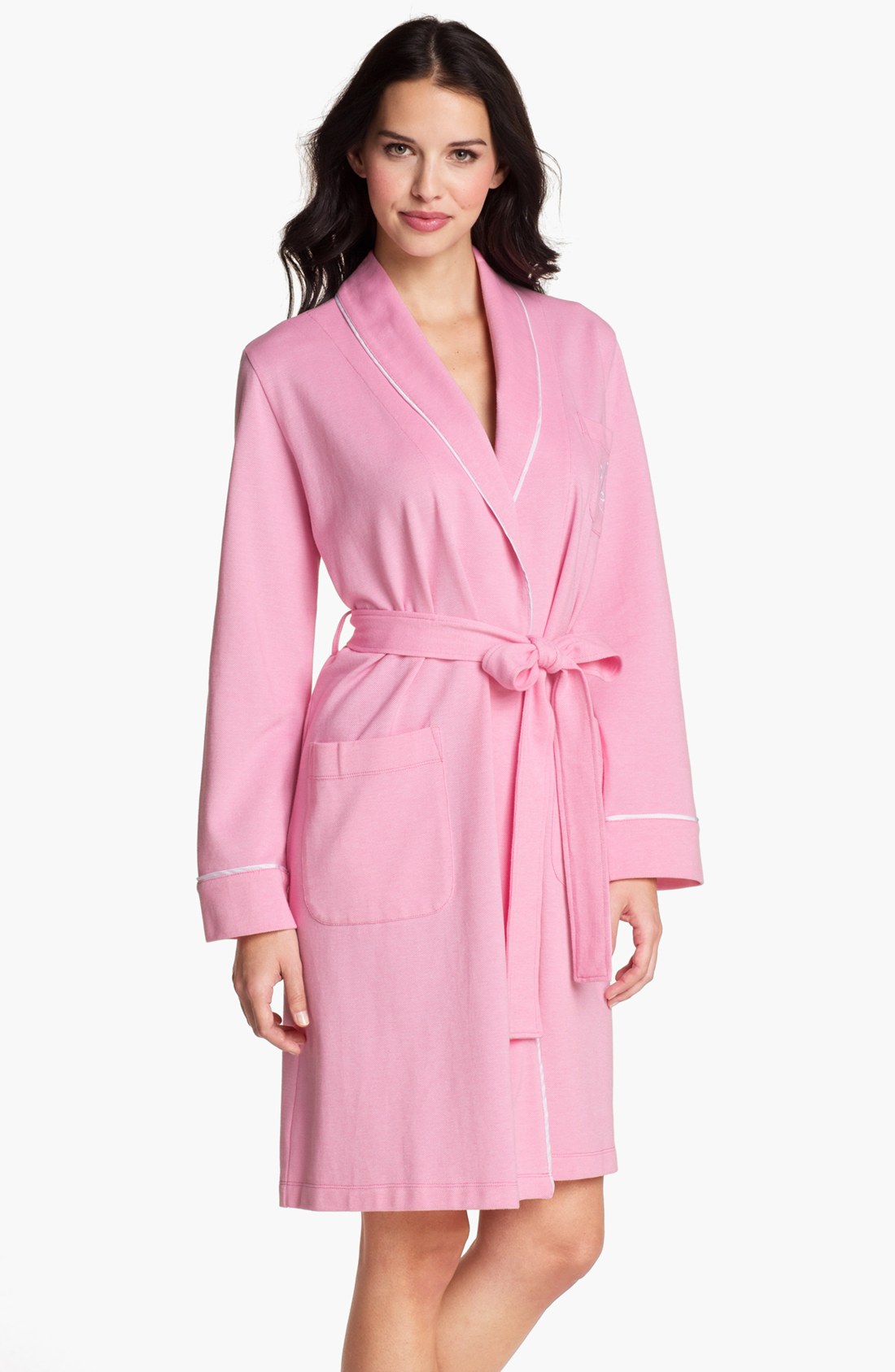Lauren By Ralph Lauren Sleepwear Short Shawl Collar Robe in Pink
