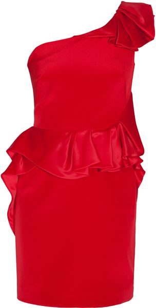 Notte By Marchesa One Shoulder Ruffle Dress - Lyst
