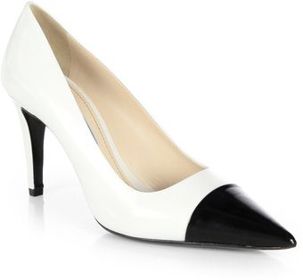 Prada Leather Captoe Pumps - Lyst