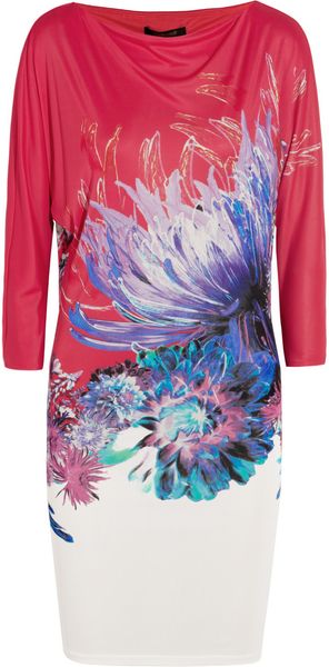 Roberto Cavalli Printed Satin Jersey Mini Dress - Lyst
